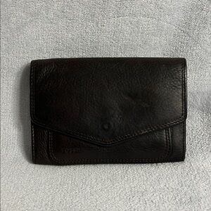 Fossil Dark Brown Pebbled Leather Wallet